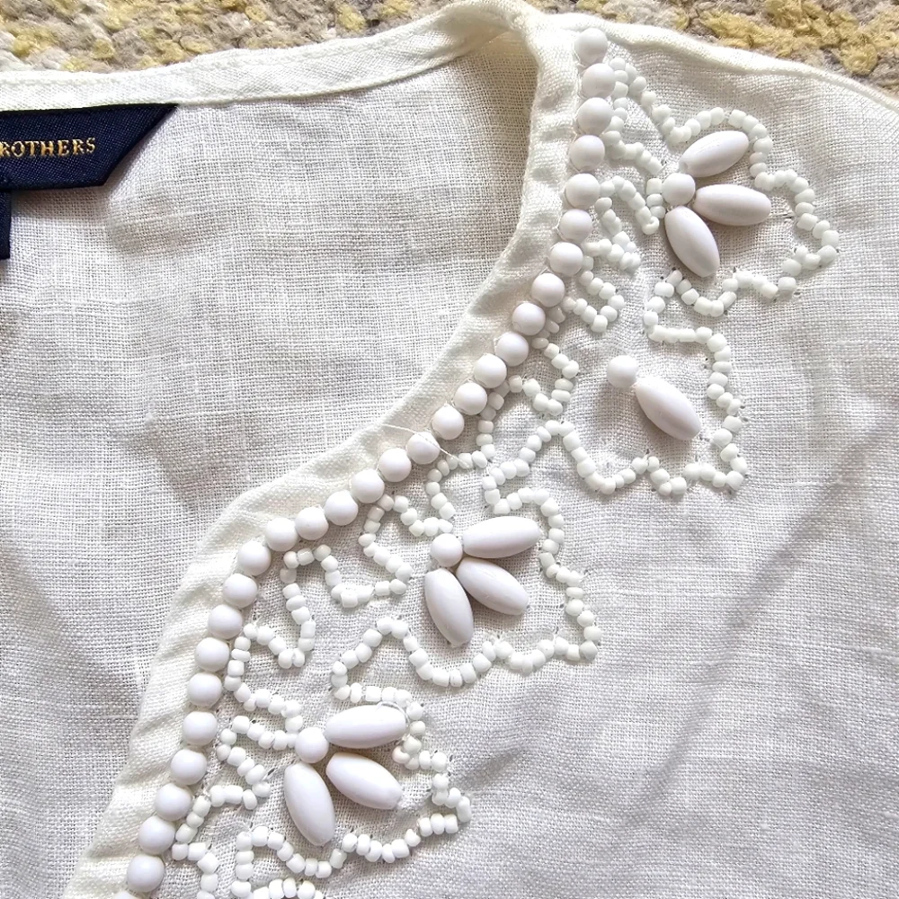 Brooks Brothers Women Linen Tunic White Tunic Top Size XXS - Picture 4 of 11